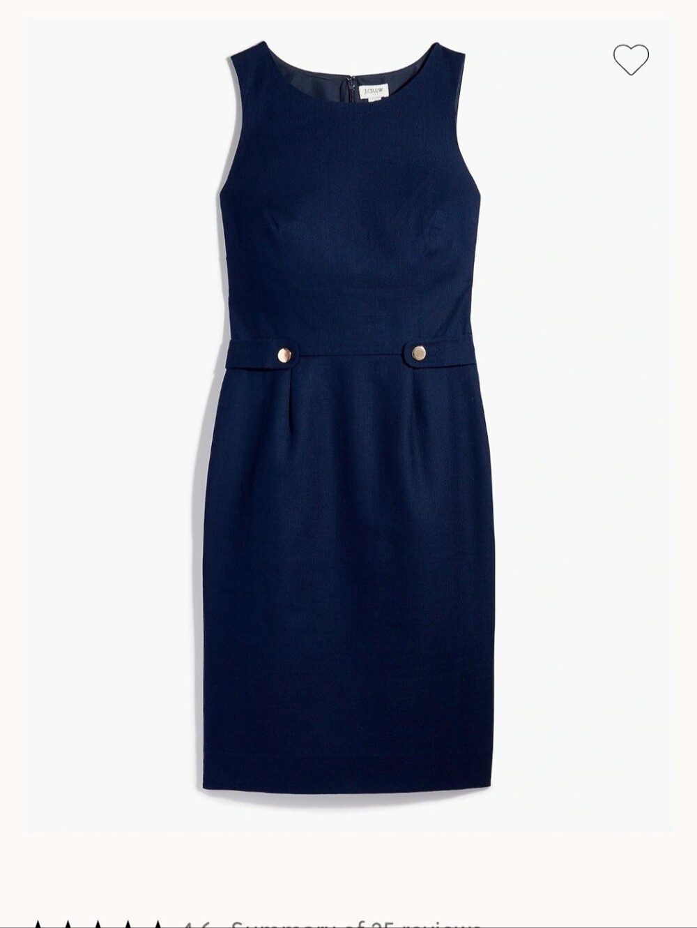 J. Crew Navy Sleeveless Sheath Dress 2 - Picture 1 of 4